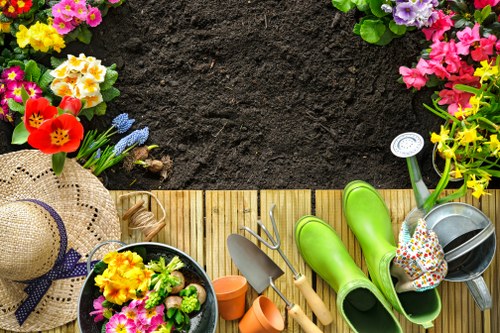 Well-kept lawn and garden design elements in Enfield